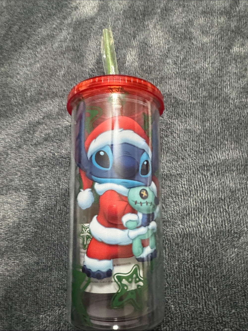 Disney Stitch Holiday Double-Wall Tumbler with Straw - Red - Picture 2 of 4